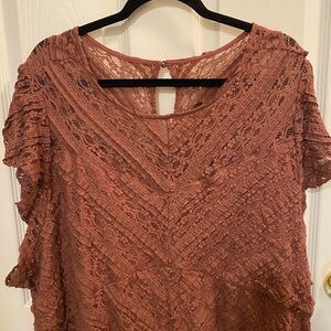 Torrid Lace Blouse in Warm Rust